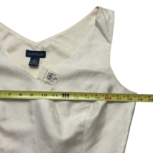 NWT Vintage Ann Taylor Silk Jacquard Top Size 10 Sleeveless Black Ribbon Y2K - Picture 6 of 10